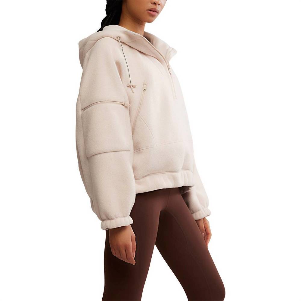 NEW FREE PEOPLE wild and free fleece pullover in cashmere - Picture 2 of 4